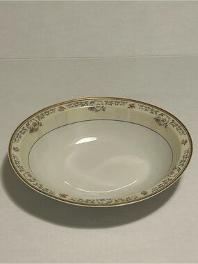 Haviland Ivory Dinner Bowl with Pink Rose and Gold Trim “Antoinette” Pattern